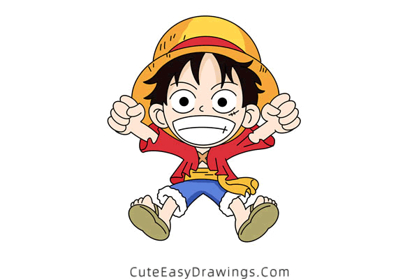 how to draw monkey d luffy - www.cuteeasydrawings.com