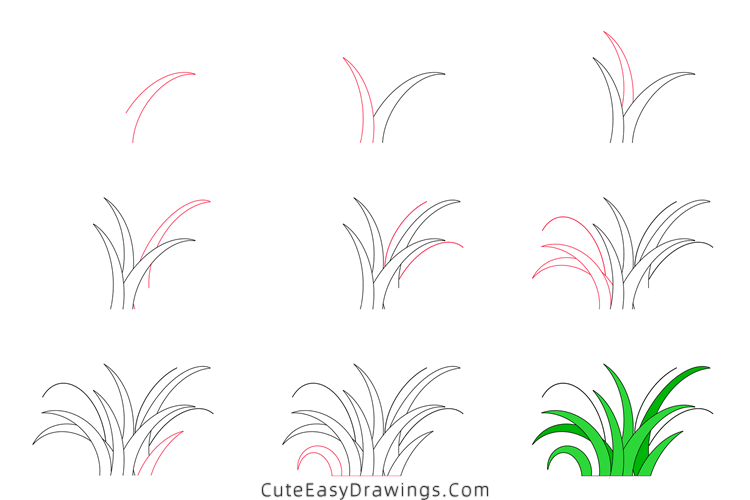 how to draw grass - www.cuteeasydrawings.com