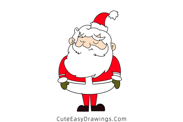 how to draw santa claus - www.cuteeasydrawings.com