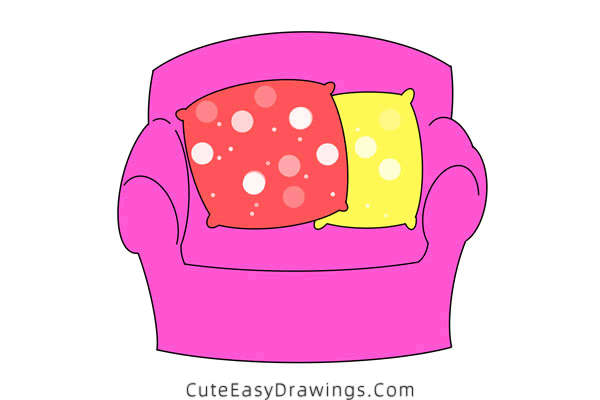 how to draw a single sofa - www.cuteeasydrawings.com