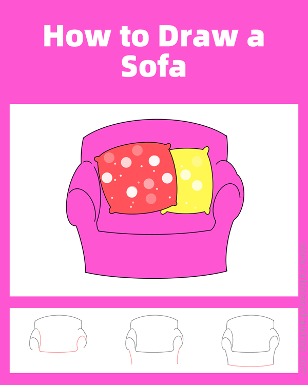 how to draw a single sofa - www.cuteeasydrawings.com