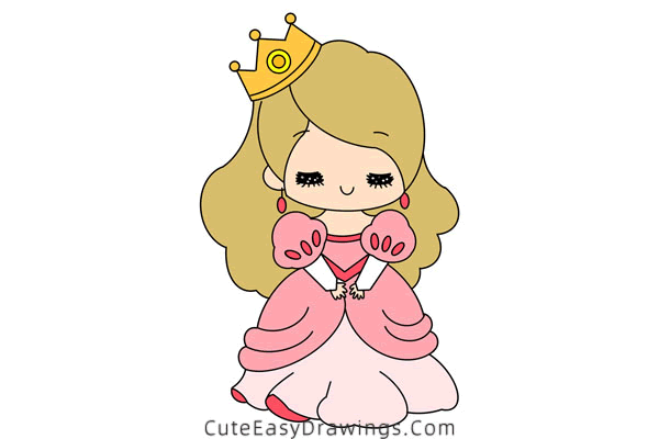 how to draw a princess - www.cuteeasydrawings.com