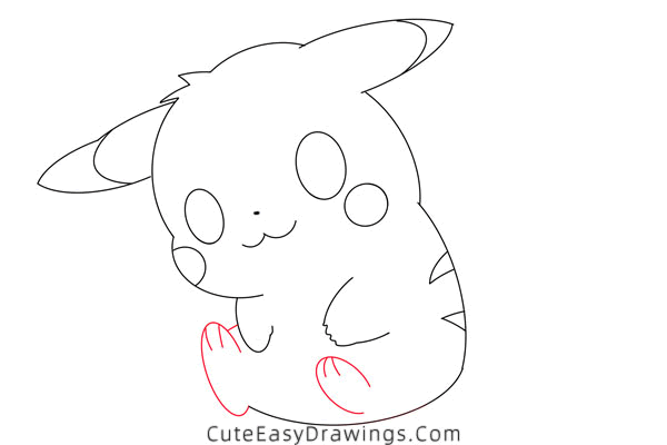 how to draw pikachu - www.cuteeasydrawings.com