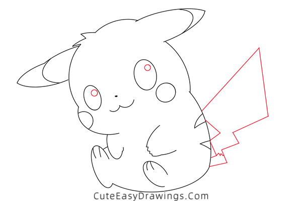 how to draw pikachu - www.cuteeasydrawings.com