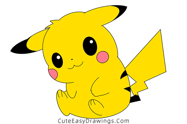 how to draw pikachu - www.cuteeasydrawings.com