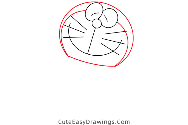 how to draw doraemon - www.cuteeasydrawings.com