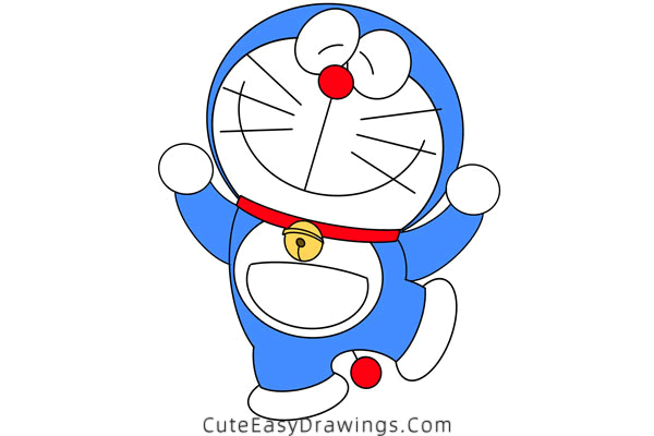 how to draw doraemon - www.cuteeasydrawings.com