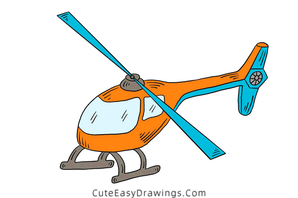 how to draw a helicopter - www.cuteeasydrawings.com
