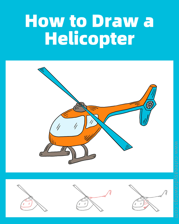 how to draw a helicopter - www.cuteeasydrawings.com