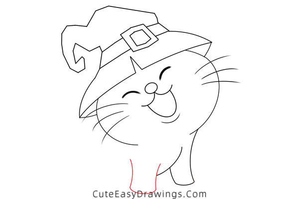 how to draw a halloween cat - www.cuteeasydrawings.com