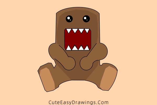 how to draw domo - www.cuteeasydrawings.com