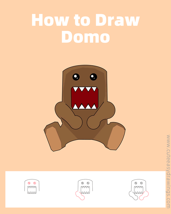 how to draw domo - www.cuteeasydrawings.com