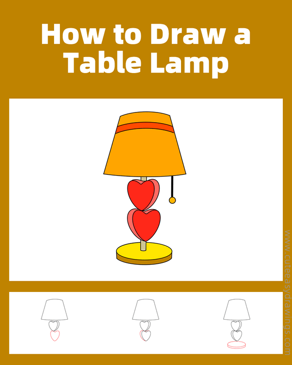 how to draw a table lamp - www.cuteeasydrawings.com