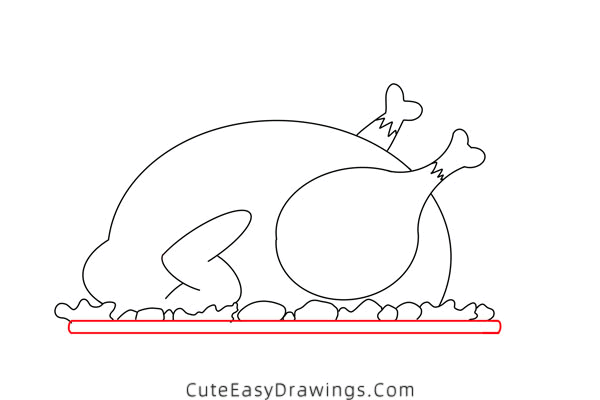 how to draw a roasted turkey - www.cuteeasydrawings.com