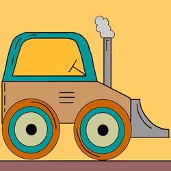 How to Draw a Bulldozer Step by Step