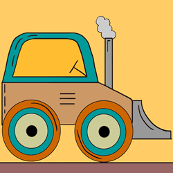 Tractor Bulldozer Drawing - Bulldozer Clipart Black And White, HD Png  Download , Transparent Png Image - PNGitem