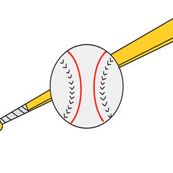 How to Draw a Baseball Bat and Ball Step by Step