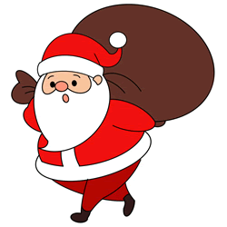 How to Draw Santa Claus with a Sack Step by Step