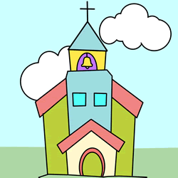 How to Draw a Church Easy Step by Step