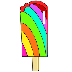 How to Draw a Rainbow Popsicle Step by Step