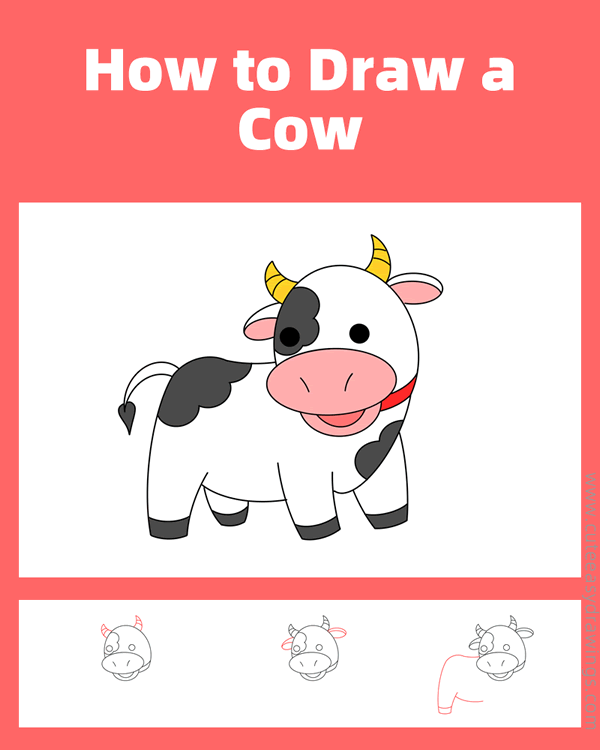 how to draw a cute cow - www.cuteeasydrawings.com