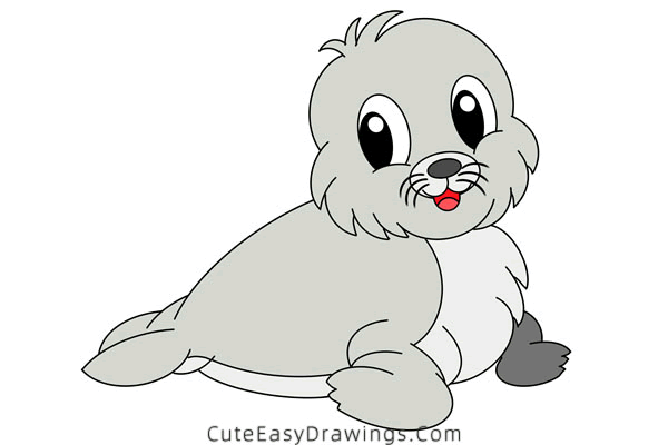 how to draw a sea lion - www.cuteeasydrawings.com