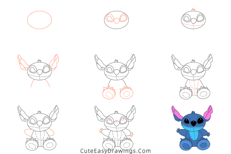 how to draw stitch - www.cuteeasydrawings.com