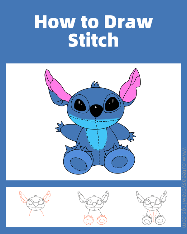 how to draw stitch - www.cuteeasydrawings.com