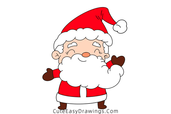 how to draw cartoon santa claus - www.cuteeasydrawings.com