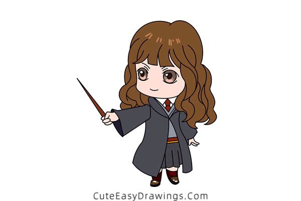 how to draw hermione granger - www.cuteeasydrawings.com