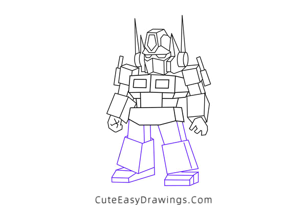 how to draw optimus prime - www.cuteeasydrawings.com