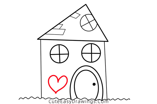 how to draw a cartoon house - www.cuteeasydrawings.com