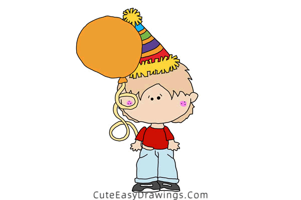how to draw a birthday boy - www.cuteeasydrawings.com