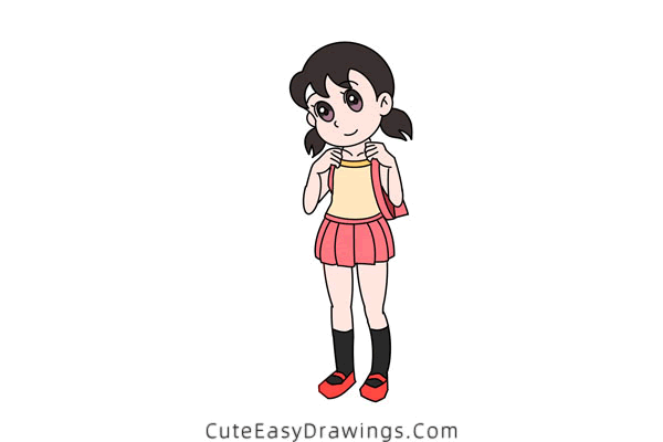 how to draw shizuka minamoto - www.cuteeasydrawings.com