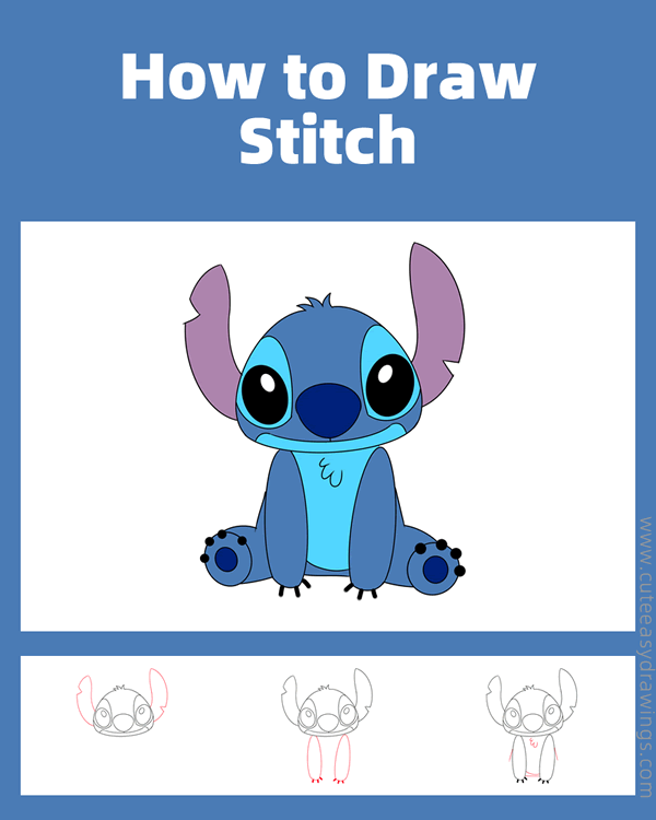 how to draw stitch easy - www.cuteeasydrawings.com