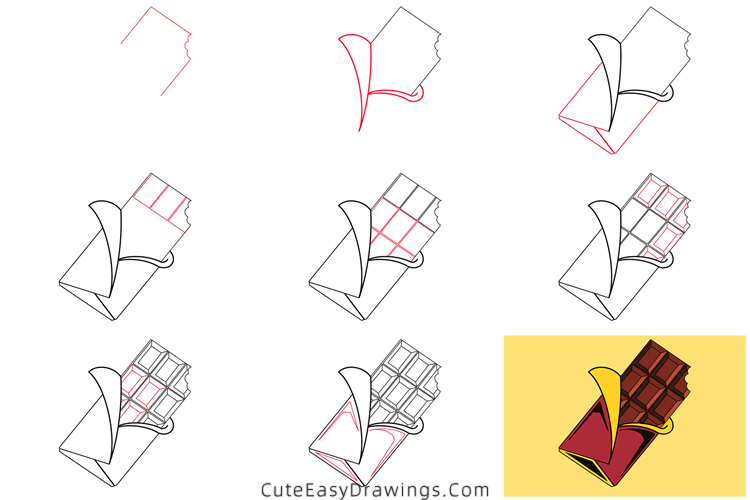 how to draw chocolate - www.cuteeasydrawings.com