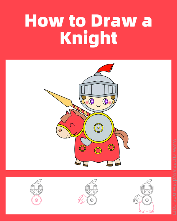 how to draw a knight - www.cuteeasydrawings.com