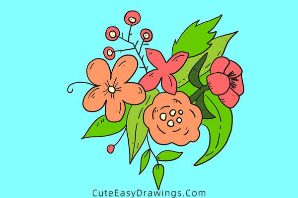 how to draw flowers - www.cuteeasydrawings.com
