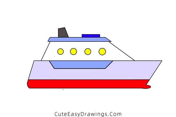 how to draw a yacht - www.cuteeasydrawings.com