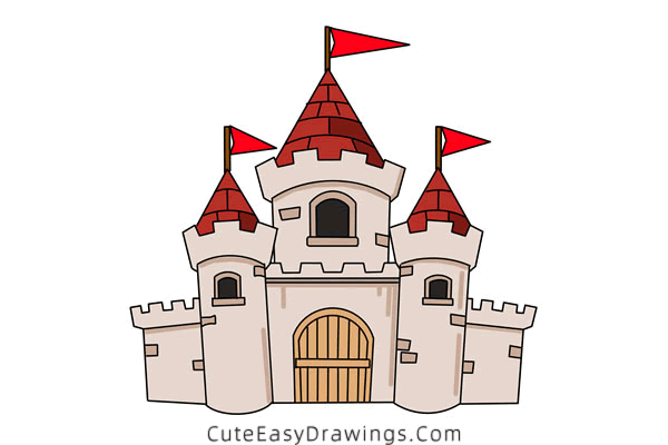 how to draw a castle easy - www.cuteeasydrawings.com