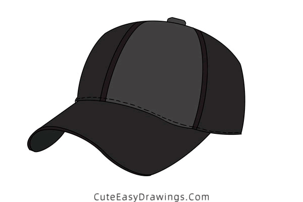 how to draw a baseball cap - www.cuteeasydrawings.com