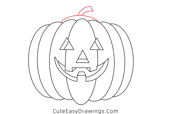 how to draw a jack-o-lantern - www.cuteeasydrawings.com