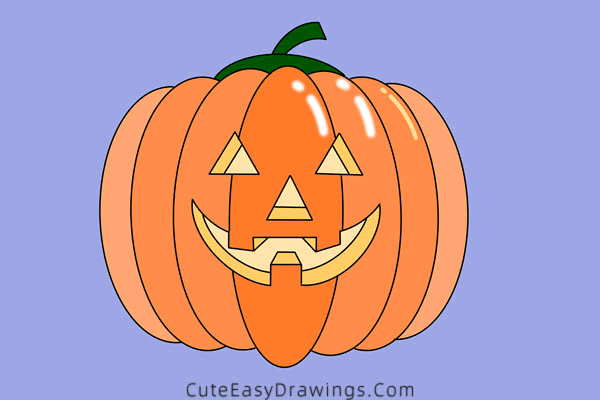 how to draw a jack-o-lantern - www.cuteeasydrawings.com