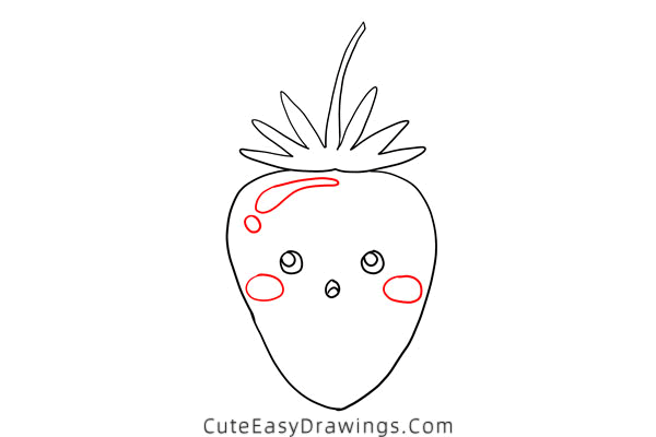 how to draw a cartoon strawberry - www.cuteeasydrawings.com