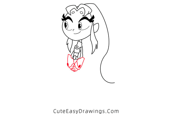how to draw starfire - www.cuteeasydrawings.com