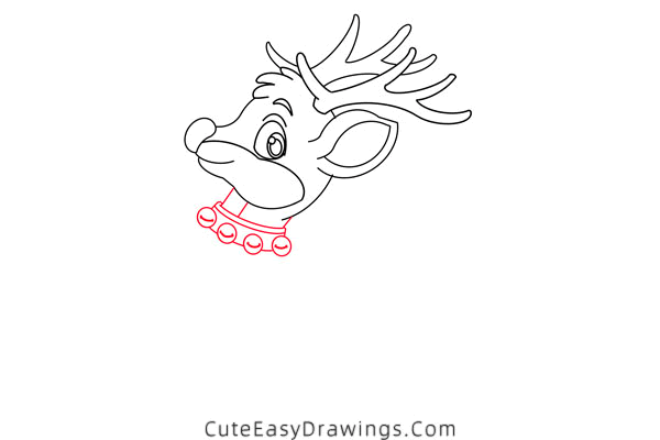 how to draw rudolph - www.cuteeasydrawings.com