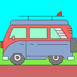 How to Draw a Van Step by Step