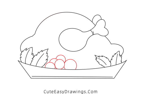 how to draw a roast turkey - www.cuteeasydrawings.com
