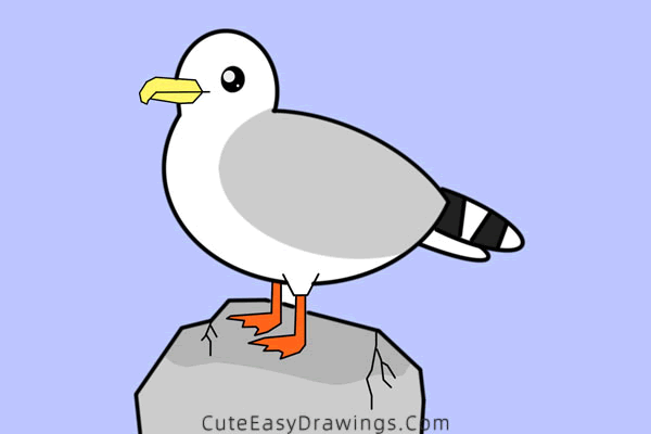 how to draw a seagull - www.cuteeasydrawings.com