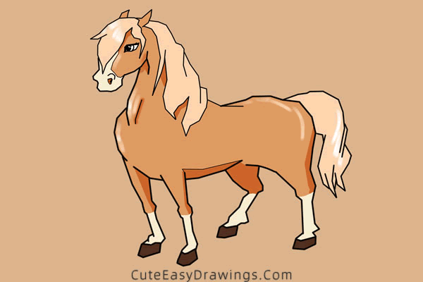 how to draw a horse easy - www.cuteeasydrawings.com